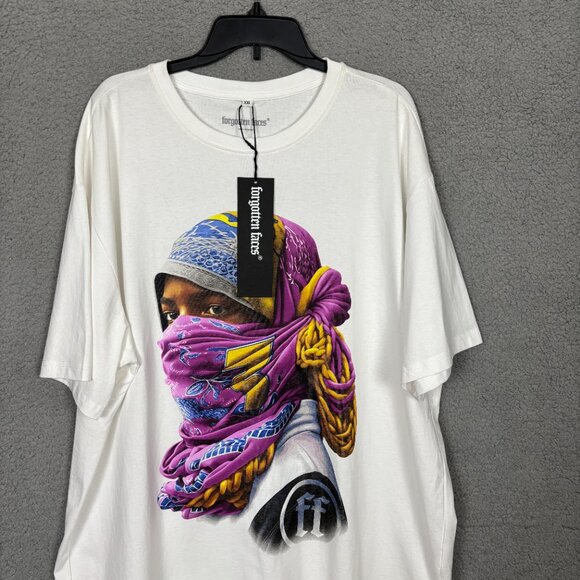 Forgotten Faces Men's Rider Tee Shirt Streetwear Crewneck White Multicolor XXL. - Picture 2 of 8